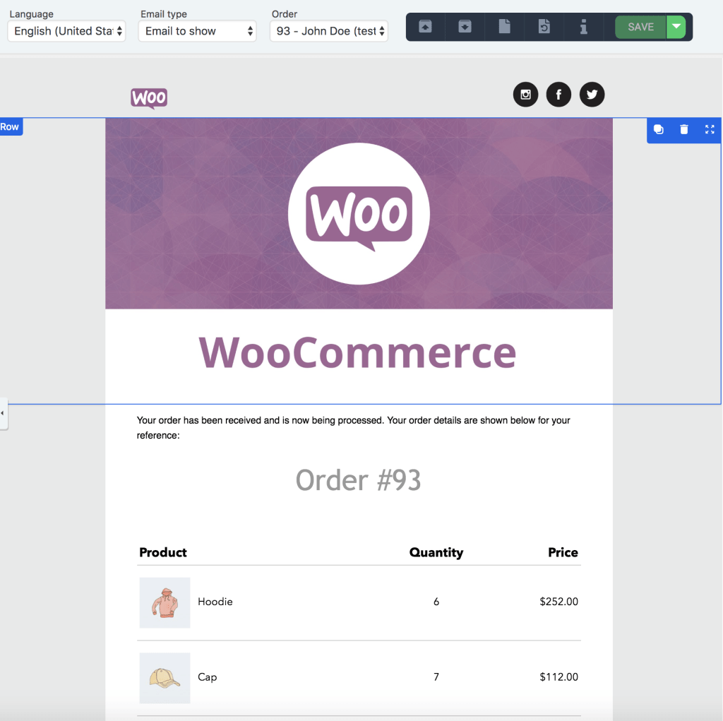 preview template customizing woocommerce emails